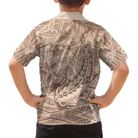 Pink Gradient Polynesia Kid Hawaiian Shirt Hawaiian Tribal Hammerhead Shark Tattoo