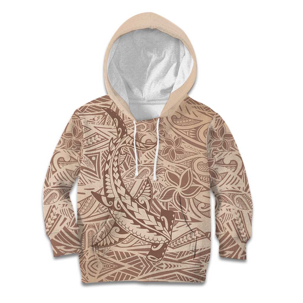Pink Gradient Polynesia Kid Hoodie Hawaiian Tribal Hammerhead Shark Tattoo