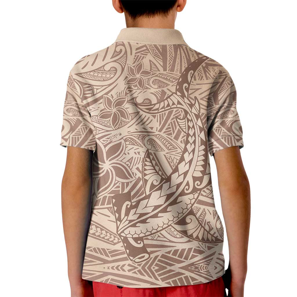 Pink Gradient Polynesia Kid Polo Shirt Hawaiian Tribal Hammerhead Shark Tattoo