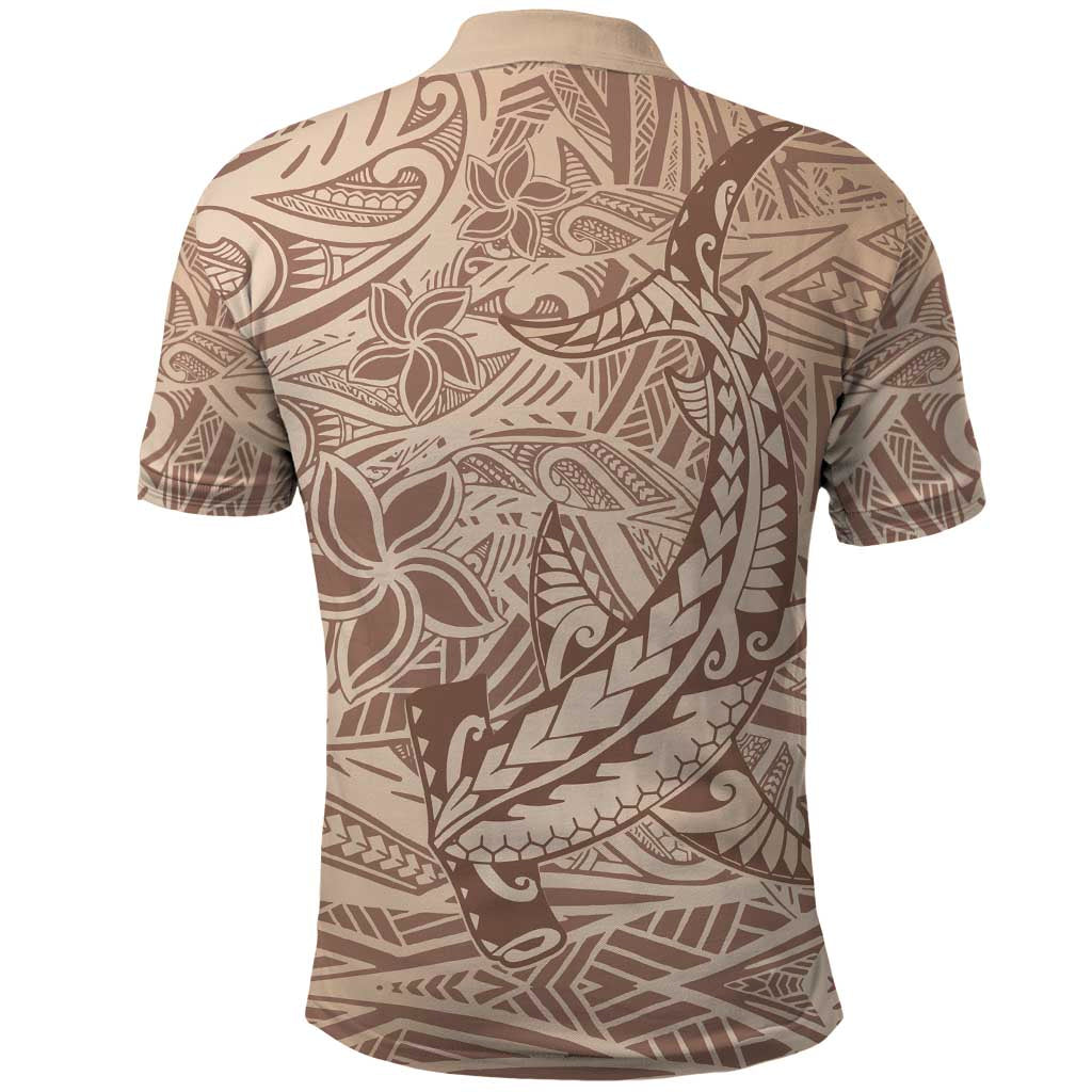Pastel Brown Polynesia Polo Shirt Hawaiian Tribal Hammerhead Shark Tattoo LT14 - Polynesian Pride