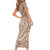 Pastel Brown Polynesia Short Sleeve Bodycon Dress Hawaiian Tribal Hammerhead Shark Tattoo LT14