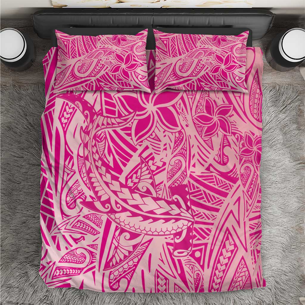 Beige Gradient Polynesia Bedding Set Hawaiian Tribal Hammerhead Shark Tattoo