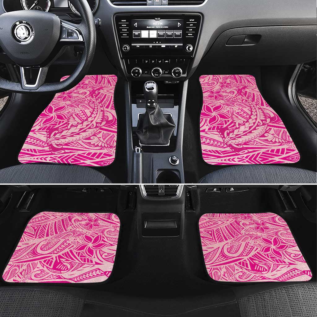 Beige Gradient Polynesia Car Mats Hawaiian Tribal Hammerhead Shark Tattoo