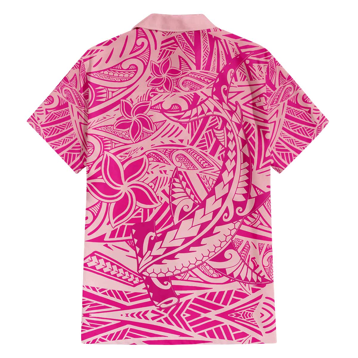 Beige Gradient Polynesia Family Matching Off Shoulder Short Dress and Hawaiian Shirt Hawaiian Tribal Hammerhead Shark Tattoo