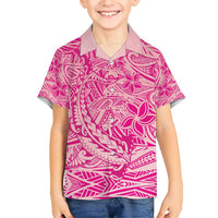 Beige Gradient Polynesia Family Matching Short Sleeve Bodycon Dress and Hawaiian Shirt Hawaiian Tribal Hammerhead Shark Tattoo LT14 Son's Shirt Beige - Polynesian Pride