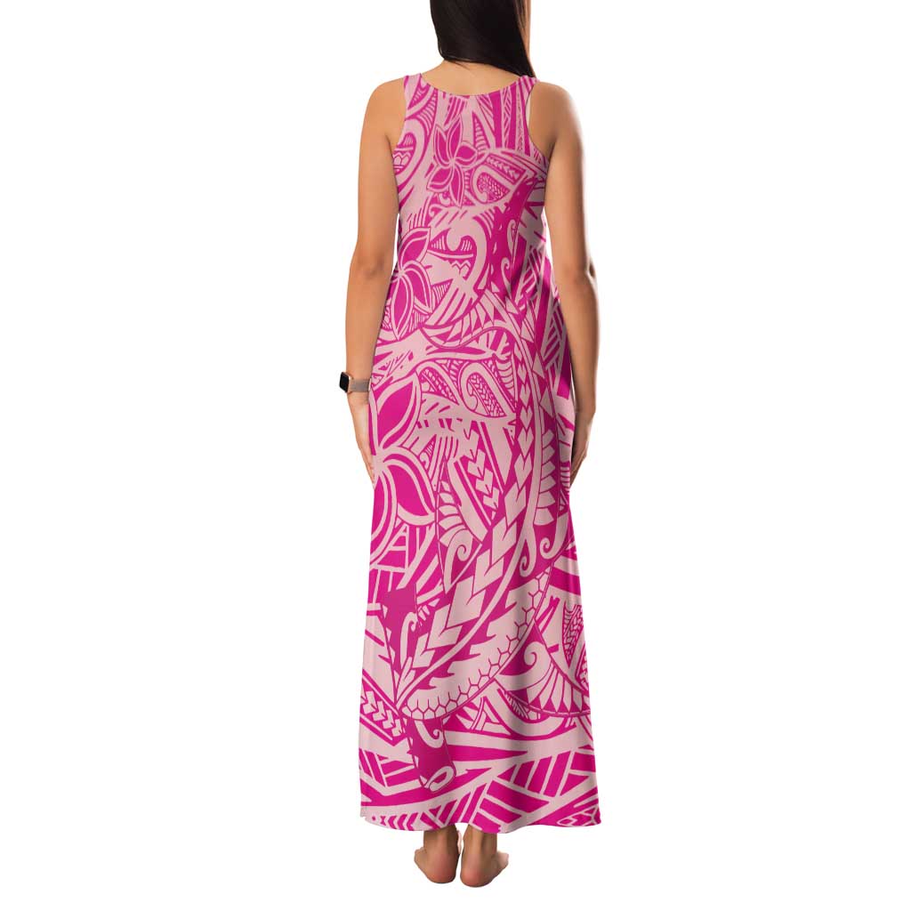 Beige Gradient Polynesia Family Matching Tank Maxi Dress and Hawaiian Shirt Hawaiian Tribal Hammerhead Shark Tattoo