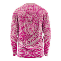 Beige Gradient Polynesia Long Sleeve Shirt Hawaiian Tribal Hammerhead Shark Tattoo