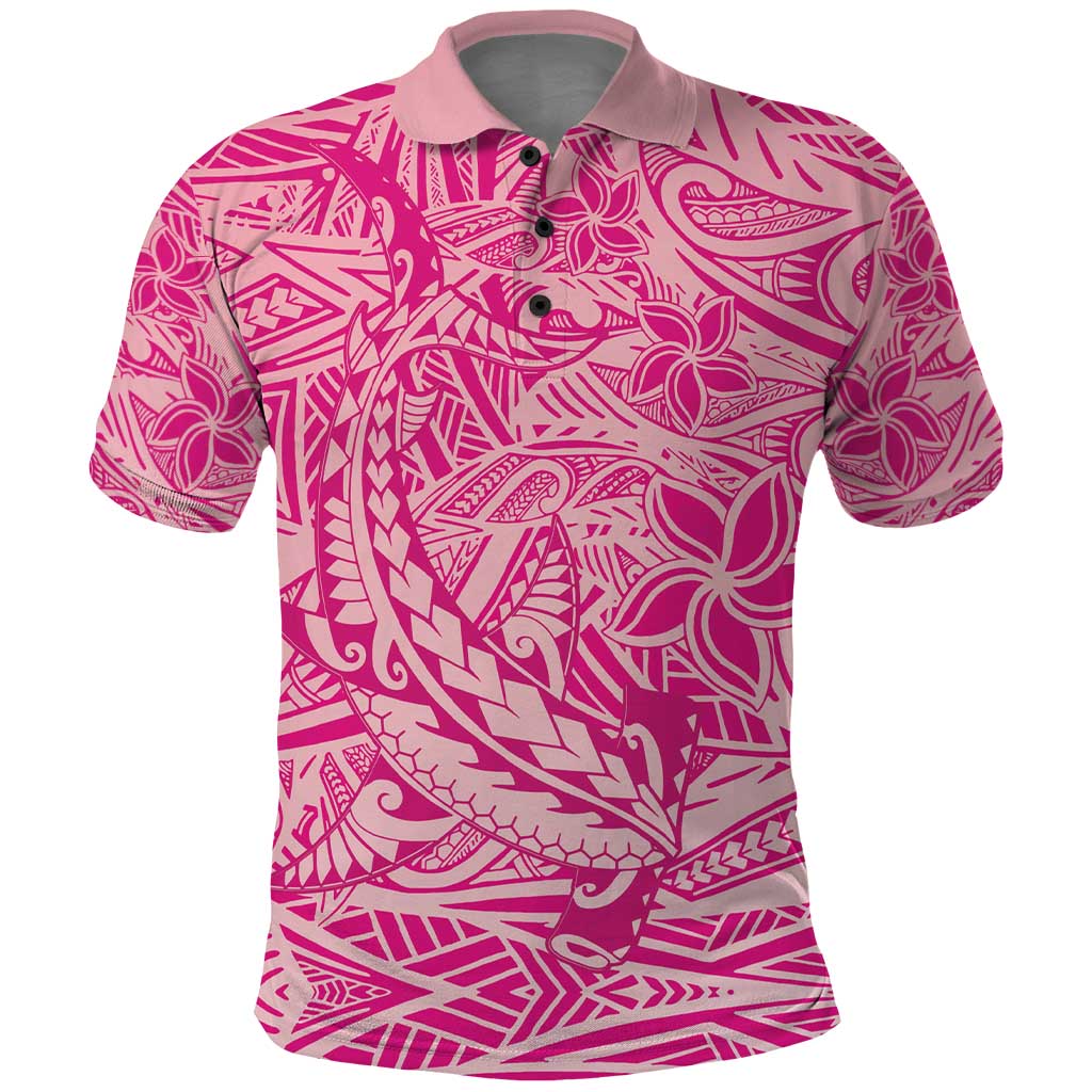 Beige Gradient Polynesia Polo Shirt Hawaiian Tribal Hammerhead Shark Tattoo