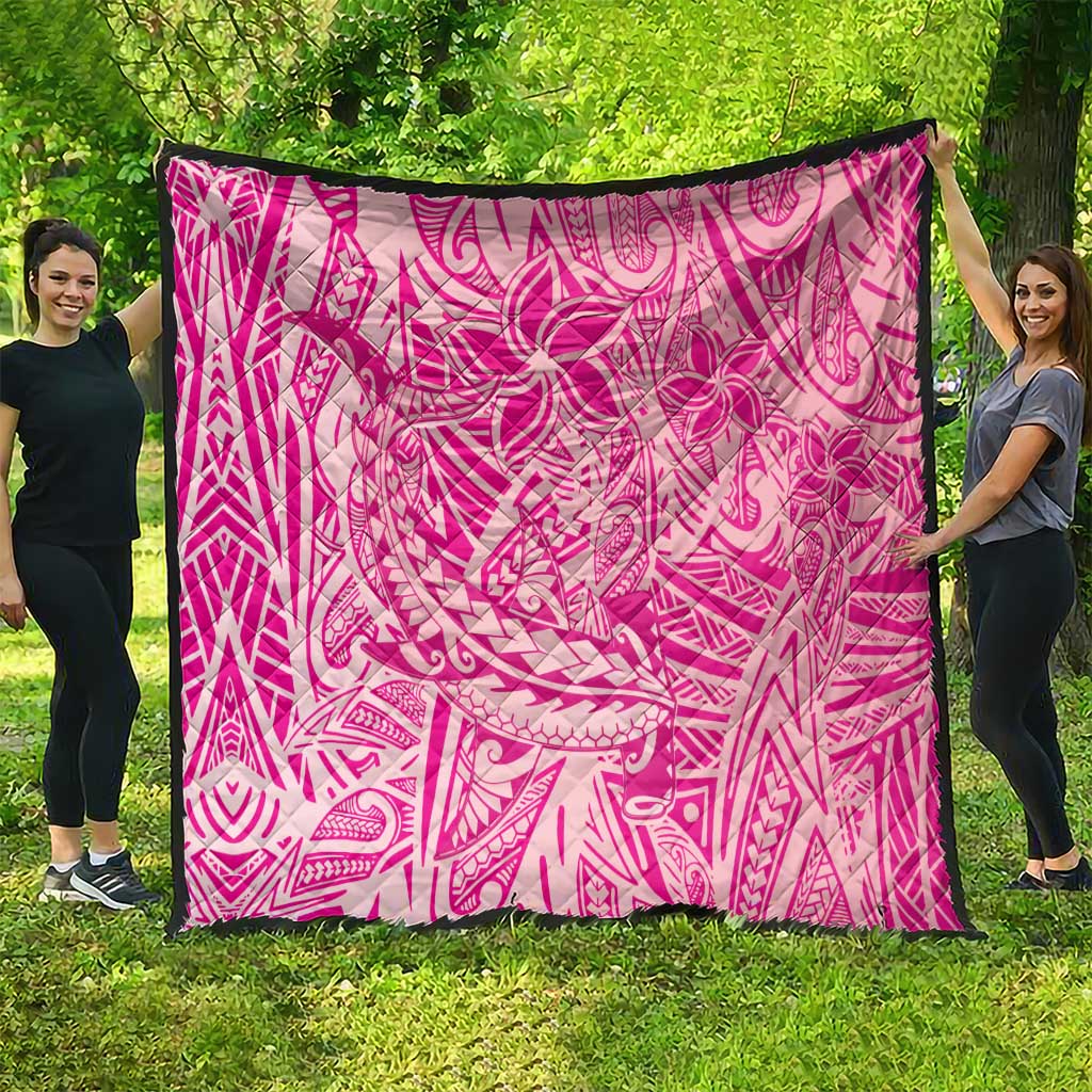 Beige Gradient Polynesia Quilt Hawaiian Tribal Hammerhead Shark Tattoo