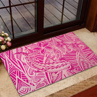 Beige Gradient Polynesia Rubber Doormat Hawaiian Tribal Hammerhead Shark Tattoo