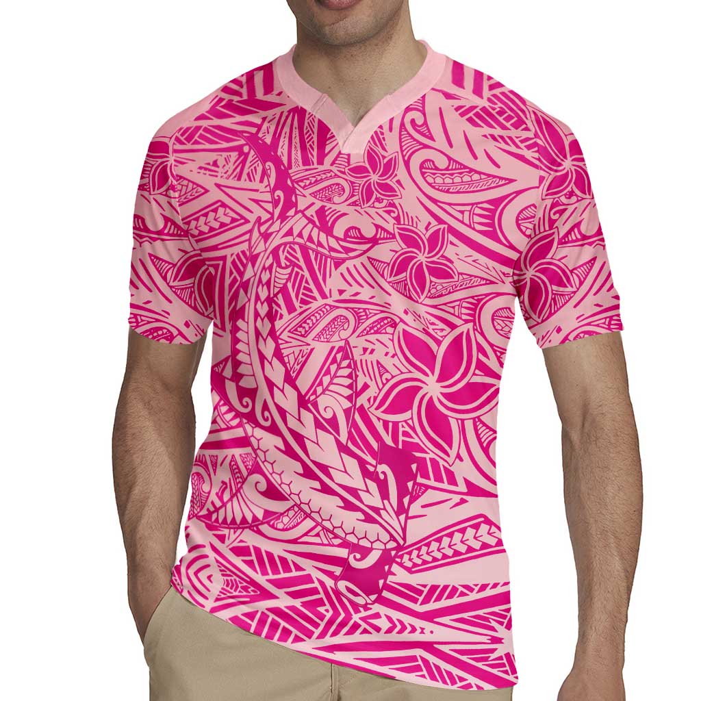 Beige Gradient Polynesia Rugby Jersey Hawaiian Tribal Hammerhead Shark Tattoo