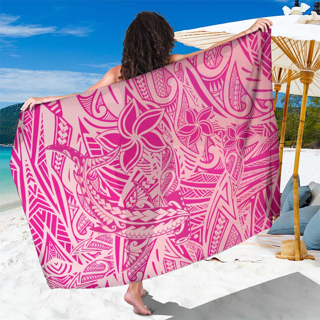 Beige Gradient Polynesia Sarong Hawaiian Tribal Hammerhead Shark Tattoo