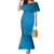 Blue Gradient Polynesia Family Matching Mermaid Dress and Hawaiian Shirt Hawaiian Tribal Hammerhead Shark Tattoo