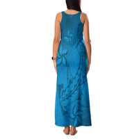 Blue Gradient Polynesia Family Matching Tank Maxi Dress and Hawaiian Shirt Hawaiian Tribal Hammerhead Shark Tattoo