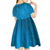 Blue Gradient Polynesia Kid Short Sleeve Dress Hawaiian Tribal Hammerhead Shark Tattoo