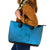 Blue Gradient Polynesia Leather Tote Bag Hawaiian Tribal Hammerhead Shark Tattoo