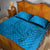 Blue Gradient Polynesia Quilt Bed Set Hawaiian Tribal Hammerhead Shark Tattoo