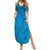 Blue Gradient Polynesia Summer Maxi Dress Hawaiian Tribal Hammerhead Shark Tattoo