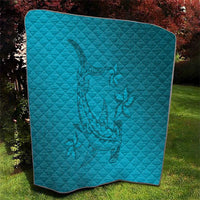 Dark Cyan Gradient Polynesia Quilt Hawaiian Tribal Hammerhead Shark Tattoo