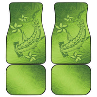 Green Gradient Polynesia Car Mats Hawaiian Tribal Hammerhead Shark Tattoo
