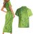 Green Gradient Polynesia Couples Matching Short Sleeve Bodycon Dress and Hawaiian Shirt Hawaiian Tribal Hammerhead Shark Tattoo