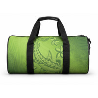Green Gradient Polynesia Duffle Bag Hawaiian Tribal Hammerhead Shark Tattoo