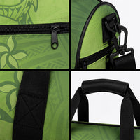 Green Gradient Polynesia Duffle Bag Hawaiian Tribal Hammerhead Shark Tattoo