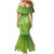 Green Gradient Polynesia Family Matching Mermaid Dress and Hawaiian Shirt Hawaiian Tribal Hammerhead Shark Tattoo