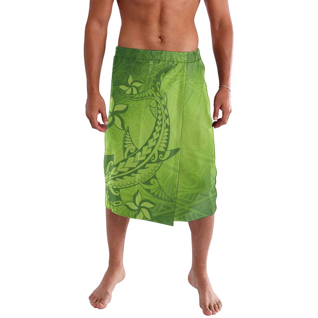 Green Gradient Polynesia Lavalava Hawaiian Tribal Hammerhead Shark Tattoo