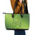 Green Gradient Polynesia Leather Tote Bag Hawaiian Tribal Hammerhead Shark Tattoo