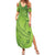 Green Gradient Polynesia Summer Maxi Dress Hawaiian Tribal Hammerhead Shark Tattoo