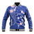 FSM Chuuk Constitution Day Baseball Jacket Frangipani Flowers Polynesian Curves Style