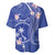 FSM Chuuk Constitution Day Baseball Jersey Frangipani Flowers Polynesian Curves Style