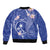 FSM Chuuk Constitution Day Bomber Jacket Frangipani Flowers Polynesian Curves Style