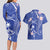 FSM Chuuk Constitution Day Couples Matching Long Sleeve Bodycon Dress and Hawaiian Shirt Frangipani Flowers Polynesian Curves Style