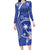 FSM Chuuk Constitution Day Family Matching Long Sleeve Bodycon Dress and Hawaiian Shirt Frangipani Flowers Polynesian Curves Style