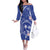 FSM Chuuk Constitution Day Off The Shoulder Long Sleeve Dress Frangipani Flowers Polynesian Curves Style