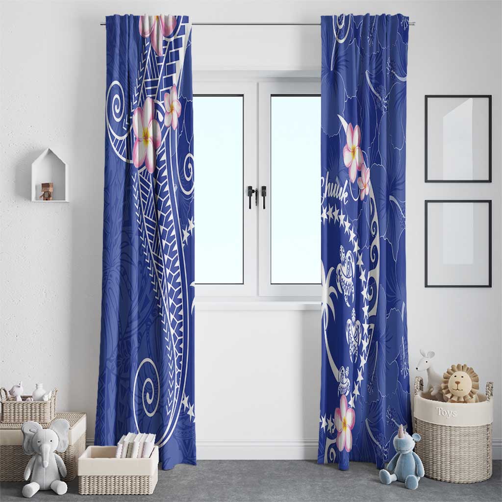 FSM Chuuk Constitution Day Window Curtain Frangipani Flowers Polynesian Curves Style