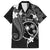 FSM Chuuk Family Matching Long Sleeve Bodycon Dress and Hawaiian Shirt Turtle Tropical Flowers Polynesian - Black