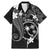 FSM Chuuk Family Matching Mermaid Dress and Hawaiian Shirt Turtle Tropical Flowers Polynesian - Black