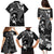 FSM Chuuk Family Matching Puletasi and Hawaiian Shirt Turtle Tropical Flowers Polynesian - Black