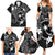 FSM Chuuk Family Matching Summer Maxi Dress and Hawaiian Shirt Turtle Tropical Flowers Polynesian - Black