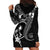 FSM Chuuk Hoodie Dress Turtle Tropical Flowers Polynesian - Black