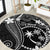 FSM Chuuk Round Carpet Turtle Tropical Flowers Polynesian - Black