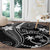 FSM Chuuk Round Carpet Turtle Tropical Flowers Polynesian - Black