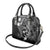 FSM Chuuk Shoulder Handbag Turtle Tropical Flowers Polynesian - Black