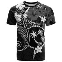 FSM Chuuk T Shirt Turtle Tropical Flowers Polynesian - Black