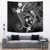 FSM Chuuk Tapestry Turtle Tropical Flowers Polynesian - Black