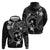 FSM Chuuk Zip Hoodie Turtle Tropical Flowers Polynesian - Black