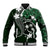 FSM Chuuk Baseball Jacket Turtle Tropical Flowers Polynesian - Green